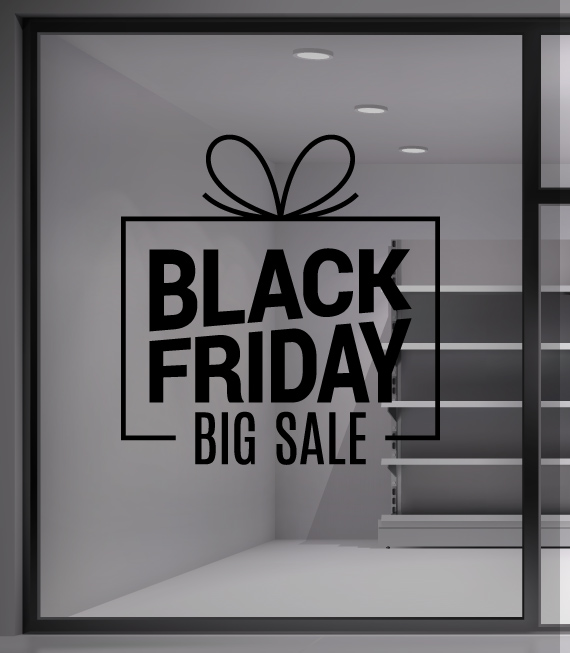 Black Friday Sticker. Αυτοκόλλητο για να προβάλετε τις προσφορές σας. Διακοσμήστε τη βιτρίνα σας και προσελκύστε πελάτες με ένα αυτοκόλλητο Black Friday