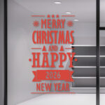 Χριστουγεννιάτικο Αυτοκόλλητο - Merry Christmas. Διακοσμήστε οικονομικά την Χριστουγεννιάτικη Βιτρίνας σας με ένα αυτοκόλλητο salestickers.