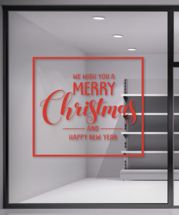 Χριστουγεννιάτικο Αυτοκόλλητο Merry Christmas - Χριστουγεννιάτικη Διακόσμηση βιτρινών καταστημάτων