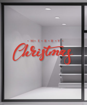 Χριστουγεννιάτικο Αυτοκόλλητο Merry Christmas - Χριστουγεννιάτικη Διακόσμηση βιτρινών καταστημάτων