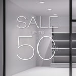 Αυτοκόλλητο Εκπτώσεων - Sale για καταστήματα - Sale 50% - Σήμανση Βιτρίνας