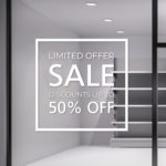 Αυτοκόλλητο Εκπτώσεων - Sale για καταστήματα - Sale 50% - Σήμανση Βιτρίνας