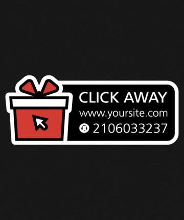 Αυτοκόλλητο Click Away - Σήμανση καταστημάτων για την περίοδο του Click Away