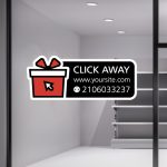 Αυτοκόλλητο Click Away - Σήμανση καταστημάτων για την περίοδο του Click Away