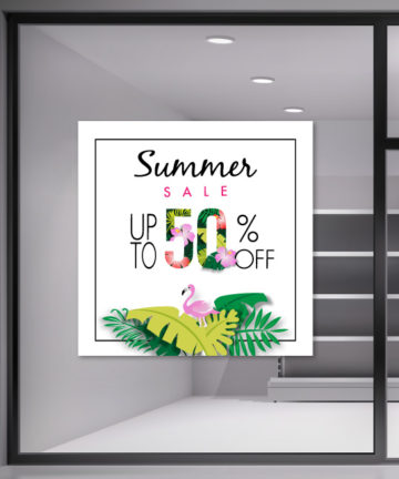 Αυτοκόλλητα Βιτρίνας Εκπτώσεων Summer. Εντυπωσιάστε σε αυτές τις καλοκαιρινές εκπτώσεις με ένα υπέροχο αυτοκόλλητο για το κατάστημα σας.