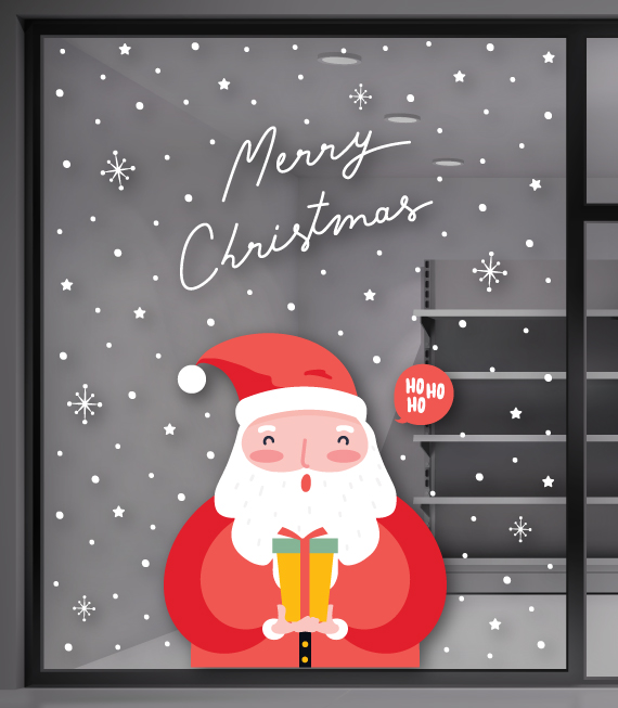 Χριστουγεννιάτικο Αυτοκόλλητο - Santa Claus. Διακόσμηση βιτρίνας καταστημάτων για την εορταστική περίοδο των Χριστουγέννων!!! Χριστουγεννιάτικο Αυτοκόλλητο - Santa Claus. Διακόσμηση βιτρίνας καταστημάτων για την εορταστική περίοδο των Χριστουγέννων!!!