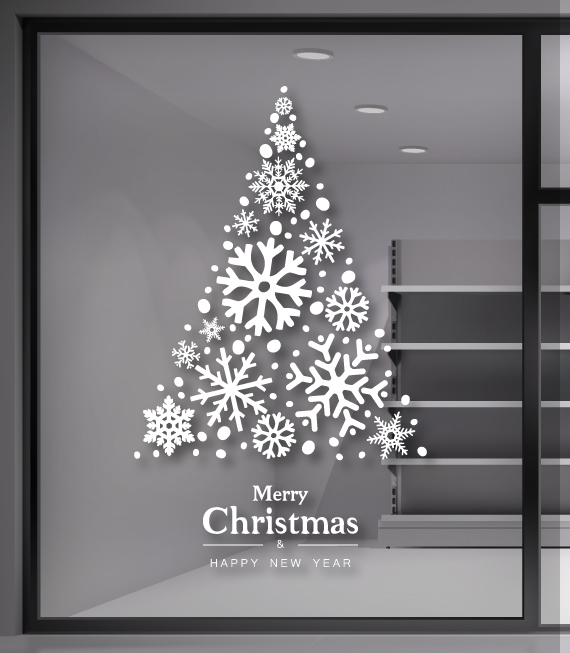 Αυτοκόλλητο Christmas Tree. Διακόσμηση βιτρίνας καταστημάτων με χριστουγεννιάτικα αυτοκόλλητα, απλά, γρήγορα και οικονομικά. Αυτοκόλλητο Christmas Tree. Διακόσμηση βιτρίνας καταστημάτων με χριστουγεννιάτικα αυτοκόλλητα, απλά, γρήγορα και οικονομικά.