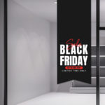 Αυτοκόλλητο Banner Black Friday. Εντυπωσιάστε την ημέρα της BLACK FRIDAY με ένα υπέροχο αυτοκόλλητο για το κατάστημα σας.
