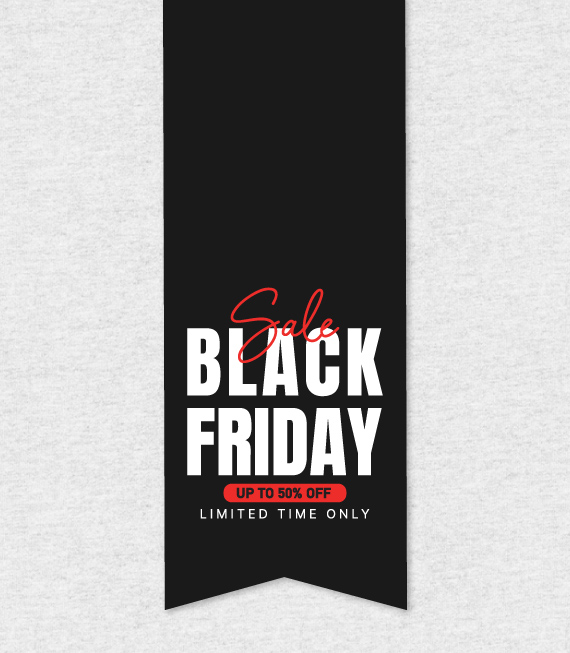 Αυτοκόλλητο Banner Black Friday. Εντυπωσιάστε την ημέρα της BLACK FRIDAY με ένα υπέροχο αυτοκόλλητο για το κατάστημα σας.