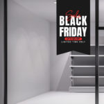 Αυτοκόλλητο Banner Black Friday. Εντυπωσιάστε την ημέρα της BLACK FRIDAY με ένα υπέροχο αυτοκόλλητο για το κατάστημα σας.