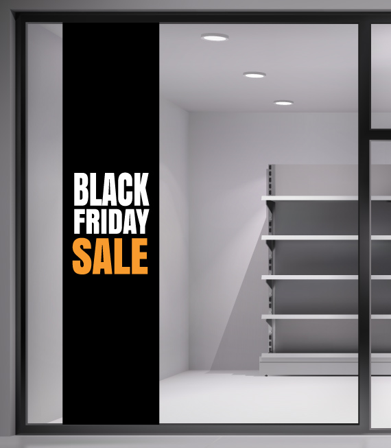 Αυτοκόλλητα Μπάνερ Black Friday. Εντυπωσιάστε την ημέρα της BLACK FRIDAY με ένα υπέροχο αυτοκόλλητο για το κατάστημα σας.