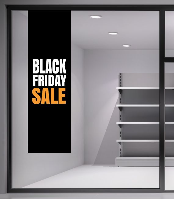 Αυτοκόλλητα Μπάνερ Black Friday. Εντυπωσιάστε την ημέρα της BLACK FRIDAY με ένα υπέροχο αυτοκόλλητο για το κατάστημα σας.