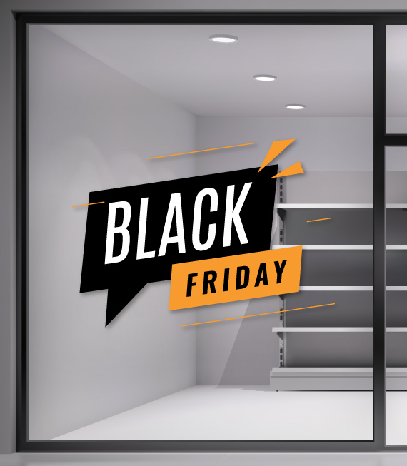 Αυτοκόλλητο Black Friday. Εντυπωσιάστε την ημέρα της BLACK FRIDAY με ένα υπέροχο αυτοκόλλητο για το κατάστημα σας και προσελκύστε πελάτες.