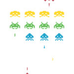 Αυτοκόλλητο Τοίχου Space Invaders. Αυτοκόλλητα τοίχου για να μεταμορφώσετε τον χώρο του σπιτιού σας. Ιδανικό για παιδικά, εφηβικά δωμάτια και playroom!