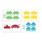 Αυτοκόλλητο Τοίχου Space Invaders. Αυτοκόλλητα τοίχου για να μεταμορφώσετε τον χώρο του σπιτιού σας. Ιδανικό για παιδικά, εφηβικά δωμάτια και playroom!