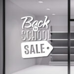 Back to School Sale Sticker. Διακοσμήστε τη βιτρίνα σας με ένα αυτοκόλλητο Back to School. Μεγάλη ποικιλία σε σχέδια και αυτοκόλλητα.